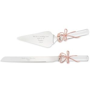 Blush Bow Cake Server and Knife Set